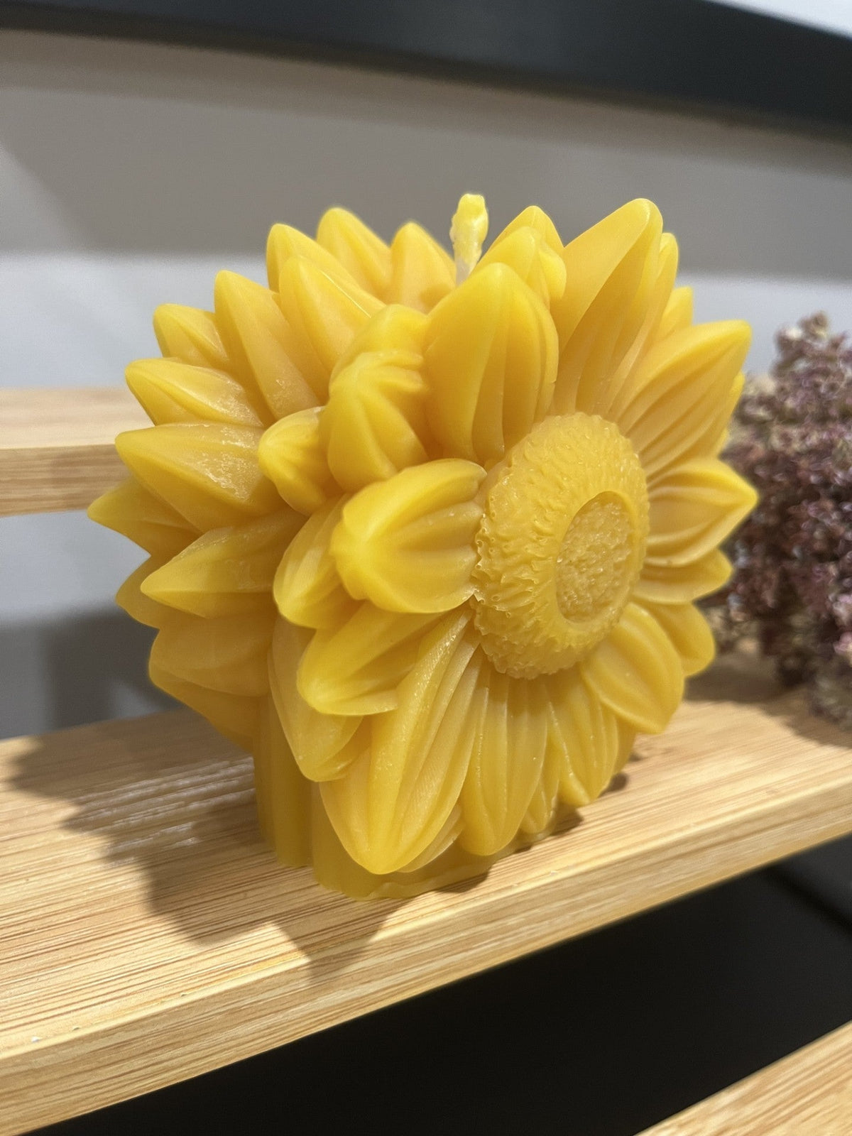 Sunflower Beeswax Candle