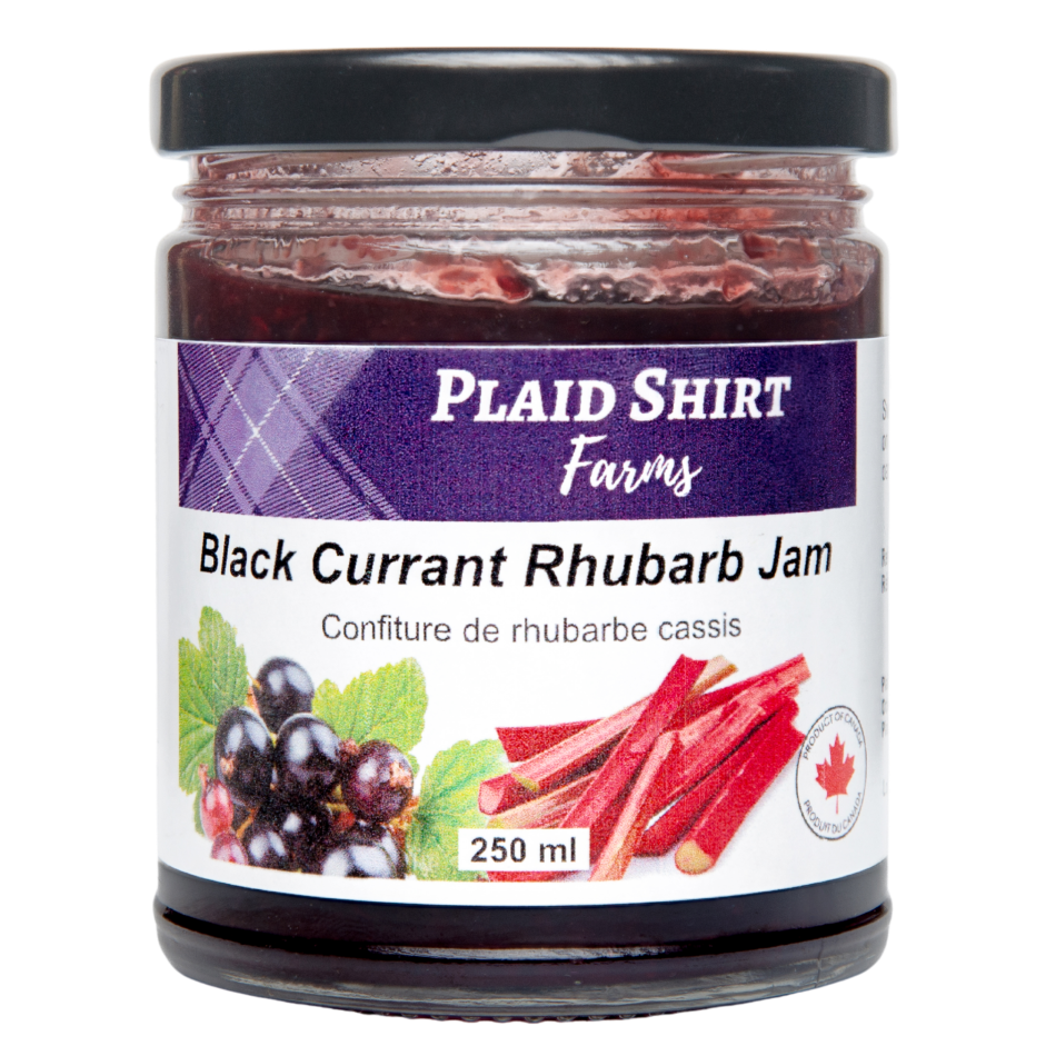 Plaid Shirt Farms Black Currant Rhubarb Jam – 250 ml