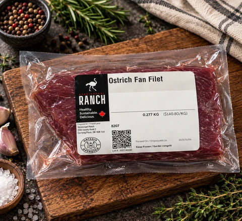 Ostrich fan filet steak