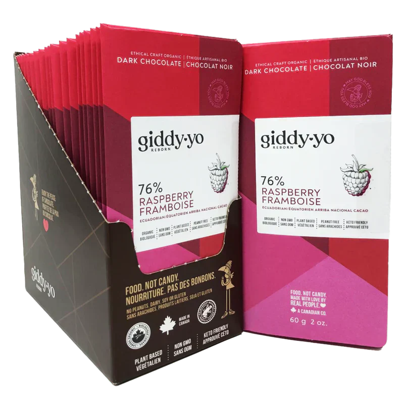 Raspberry 76% Dark Chocolate Bar