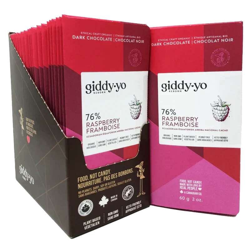 Raspberry 76% Dark Chocolate Bar