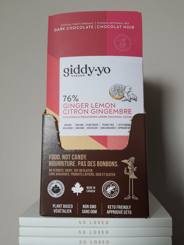 Ginger Lemon Dark Chocolate Bar