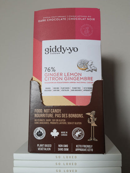 Ginger Lemon Dark Chocolate Bar