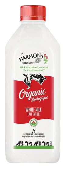 Organic Whole Milk - 1L PET Bottles