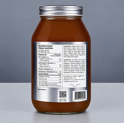 grass-fed beef bone broth with basil & rose