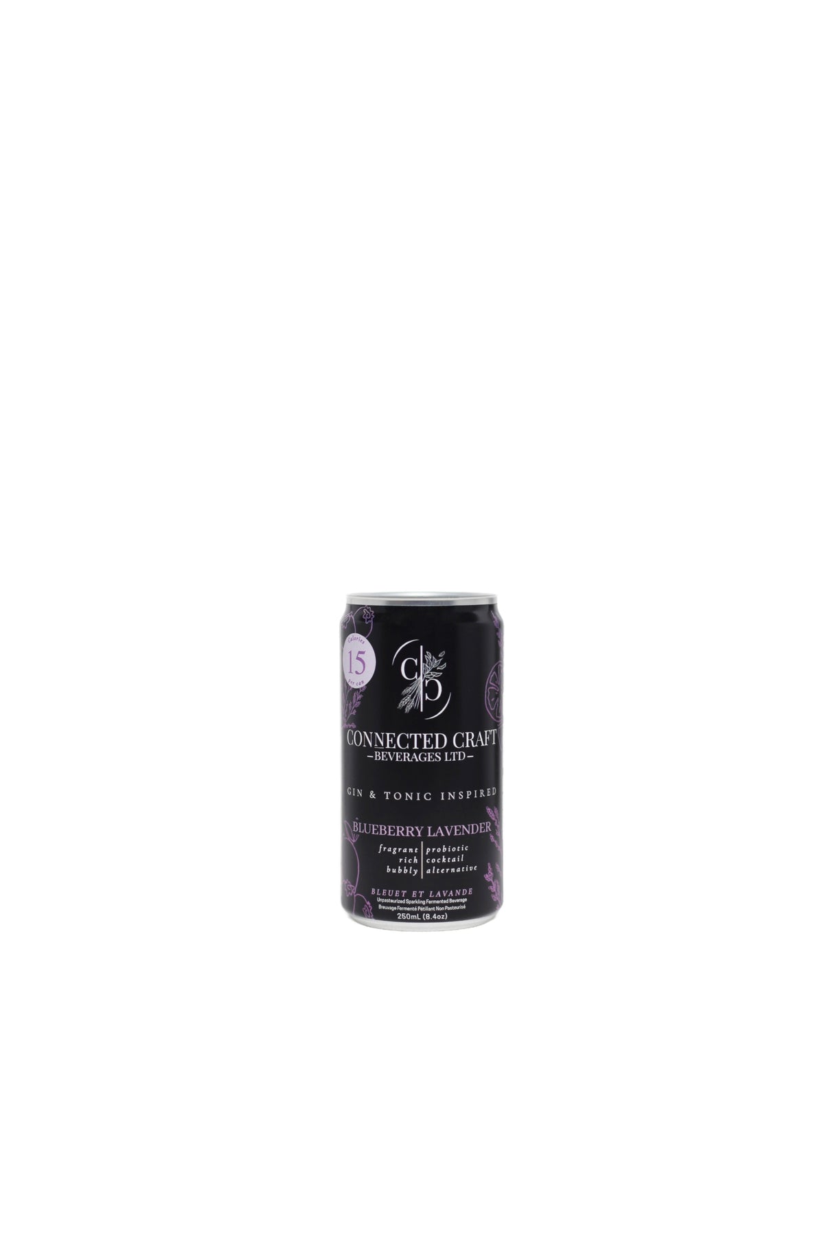 Non-Alcoholic Probiotic Gin & Tonic Alternative (Blueberry Lavender) (250mL Can)