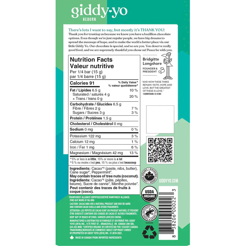 Mint Crunchy 78% Dark Chocolate Bar