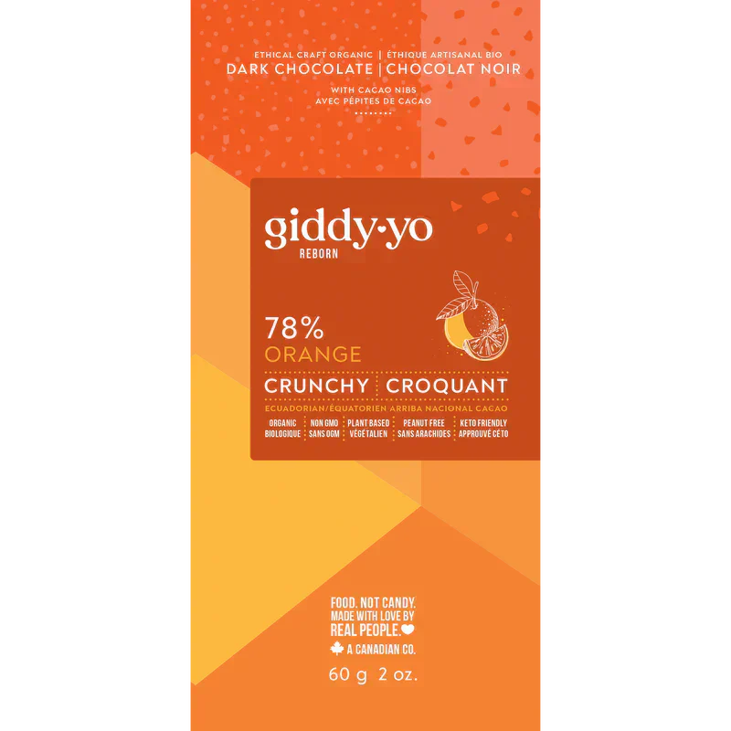 Orange Crunchy 78% Dark Chocolate Bar