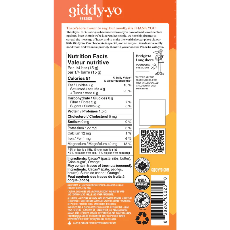 Orange Crunchy 78% Dark Chocolate Bar