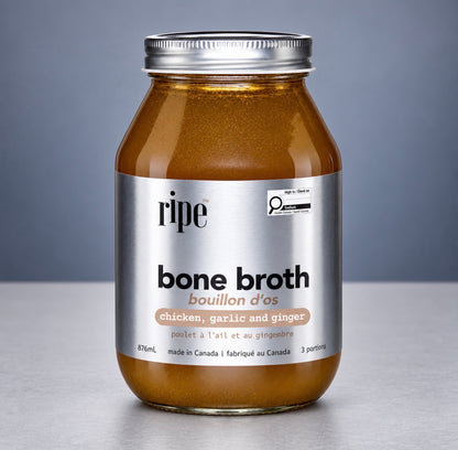 chicken bone broth with garlic & ginger
