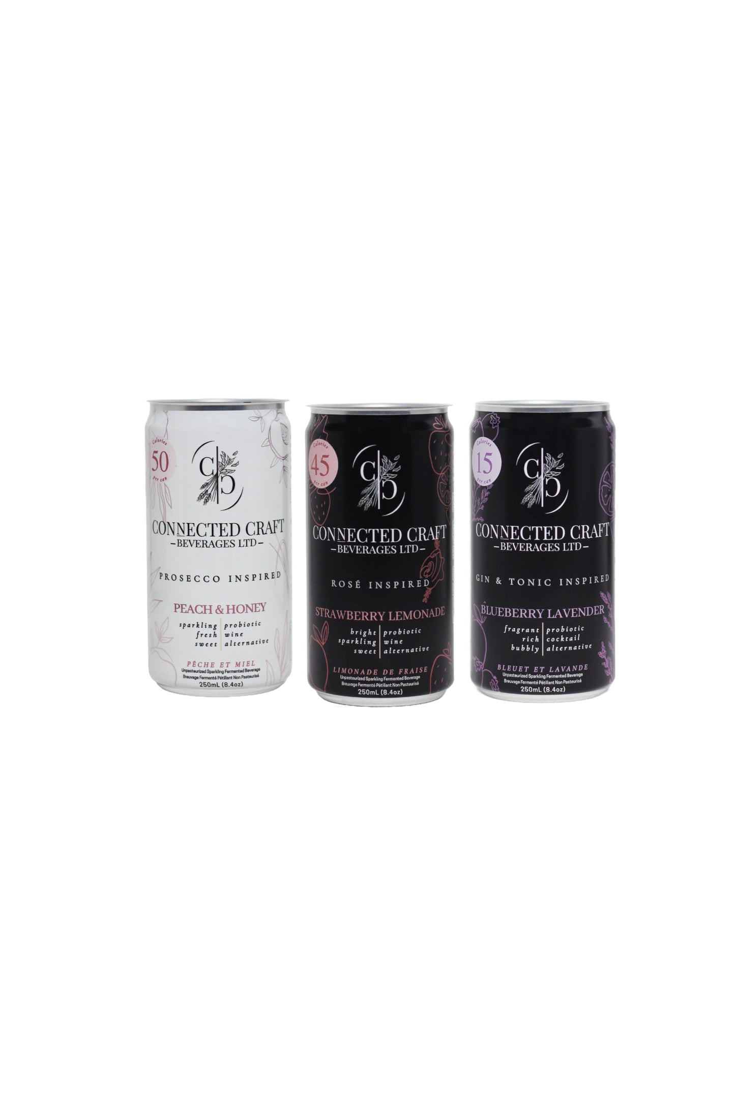 Non-Alcoholic Probiotic Wine & Cocktail Alternatives – Mixed Case (24 x 250 mL Cans)