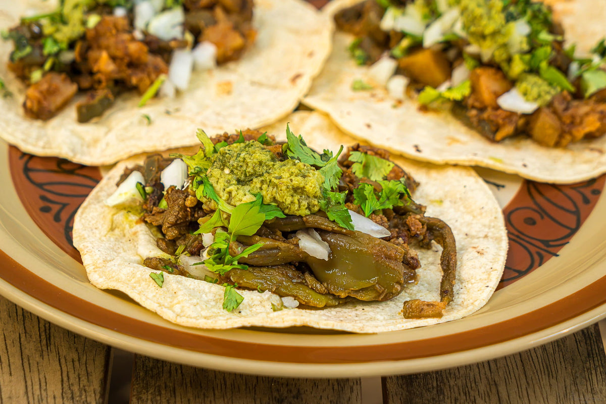 Vegan Cactus and Potato Tacos