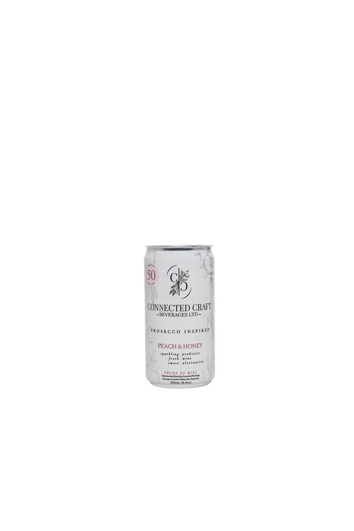 Non-Alcoholic Probiotic Prosecco Alternative (Peach & Honey) (250 mL Can)