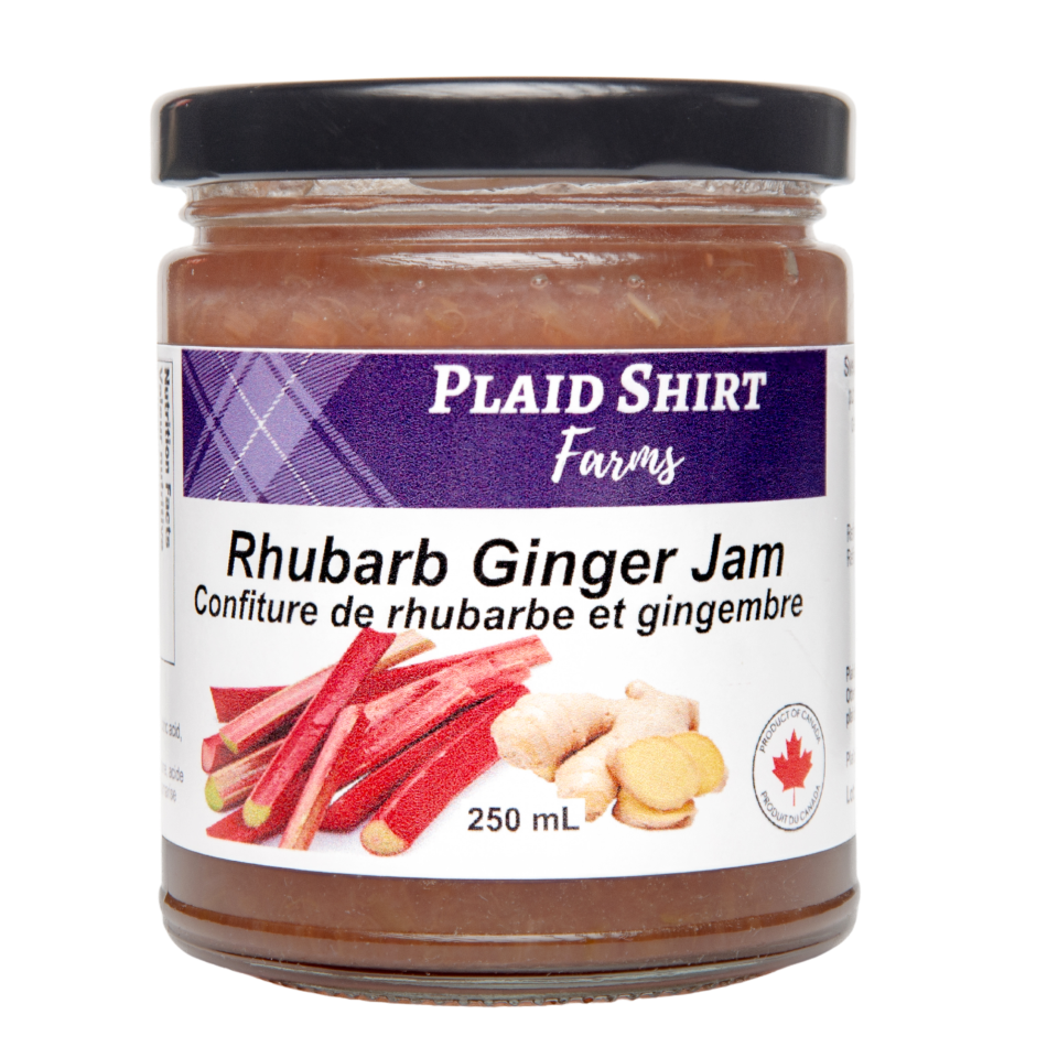 Plaid Shirt Farms Rhubarb Ginger Jam – 250 ml